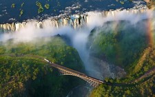 Landscape waterfall africa aerial view bridge nature Custom Gaming Mat Desk