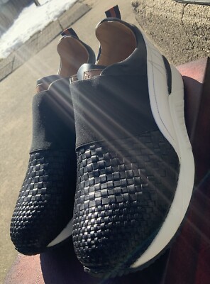 MEZLAN Black woven leather & Nappa Slip On Sneakers (9 M) | eBay display picture 1