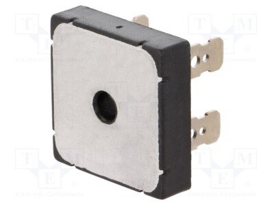 Produktbild von KBPC3501-DC1 Einphasen Brückengleichrichter – 100V, 35A, 400A Impuls – THT, Quadratisch, 6,35mm Anschlüsse