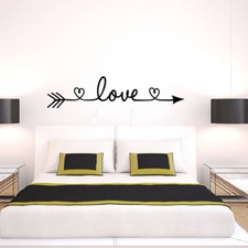 LOVE HEART ARROW Infinity Wall Art Decal Quote Words Lettering Decor Sticker