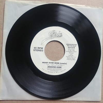 JENNIFER RUSH Heart Over Mind DJ PROMO 45 7'' POP Record Vinyl Epic Records