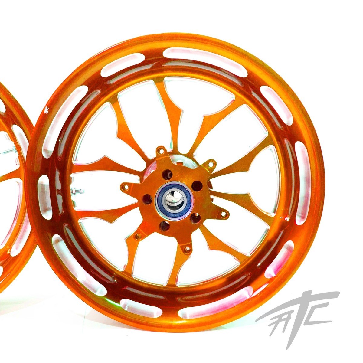 NINJA 240 FAT TIRE ORANGE CONTRAST RECLUSE WHEELS 00-05 KAWASAKI