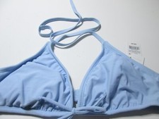 NWT Shade  Shore Womens Size XL Bikini Top Light Blue Triangle Halter Swimwear