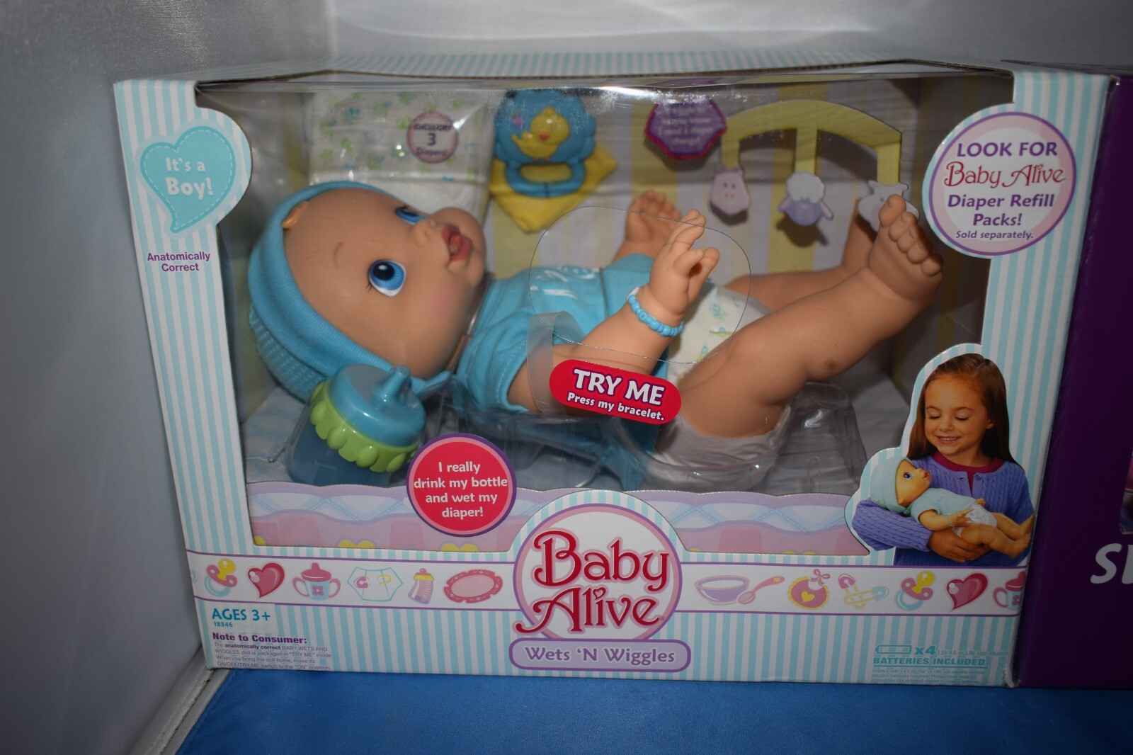 2006 Hasbro Baby Alive Wets N Wiggles Very Rare Boy Doll New Sealed PT