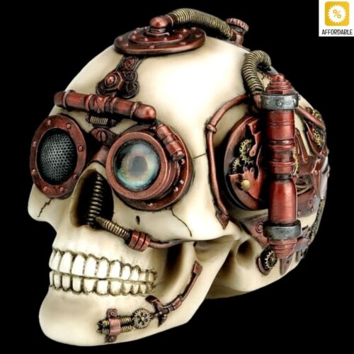 Jasna czaszka-Steampunk Casket VERONESE Figurka Ręcznie malowana Idealna na prezent - Zdjęcie 1 z 24