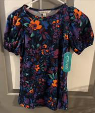 The Pioneer Woman Size 6 scoop neck 3/4 sleeve Knit dress electric floral royal