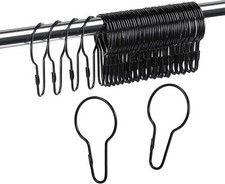 24 Pack Shower Curtain Hooks Rustproof Metal Curtain Rings Hanging Shower Clips