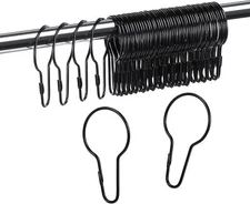 24 Pack Shower Curtain Hooks Rustproof Metal Curtain Rings Hanging Shower Clips
