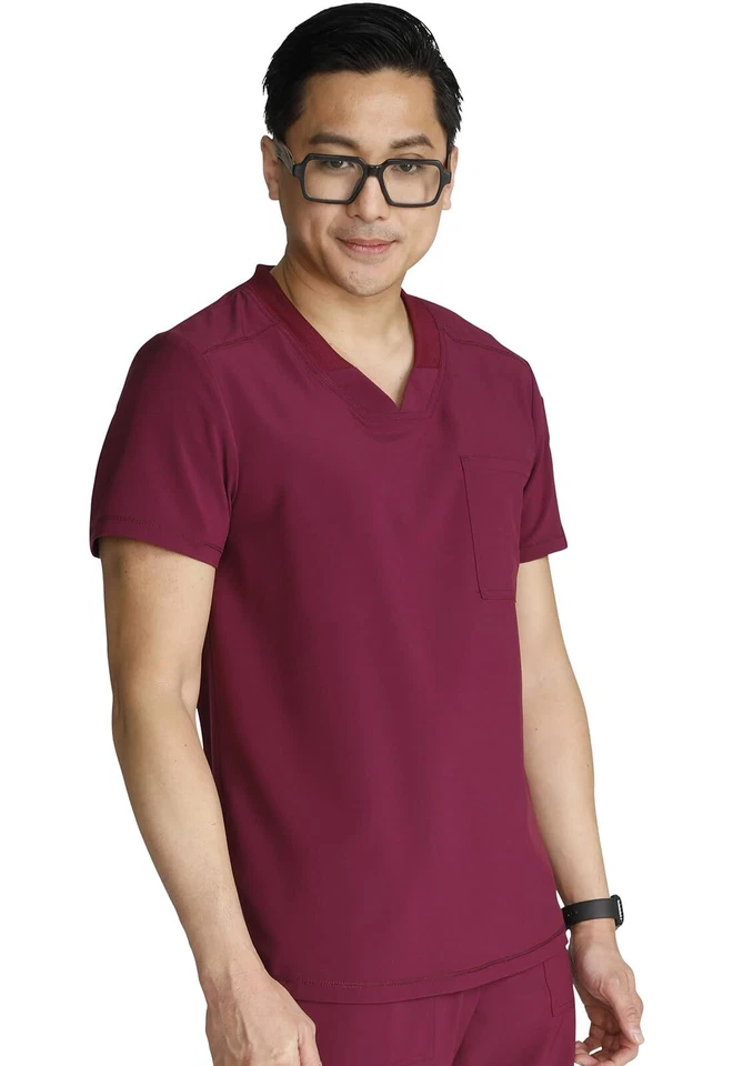 Men's V-Neck  and Front and Back Yoke Seams and Side Vents - CK824A, XL, Wine - Image 4 of 4