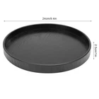 Wooden Black Round Tea Cup Tray Plates Holder Serving Teahouse Cafe Tea ...