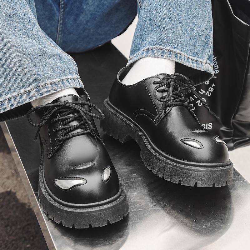 SAOLA Scarpe Oxford da uomo tempo libero formali business inglesi pump nere stringate suola spessa