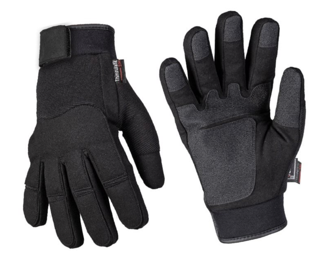 Army Winter Warm Gloves Neoprene Waterproof Black Tactical Design