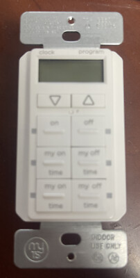 myTouchSmart Indoor In-Wall Digital Timer White Simple Set by Jasco/GE