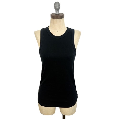 MADEWELL (Re)generative Cotton Ribbed Cutaway Tank S Jet Black Top Crew NWT B62