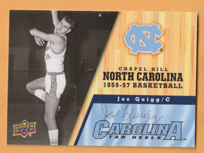 Joe Quigg North Carolina Tar Heels AUTO Signed 2011 Upper Deck 1957 Champs 1L