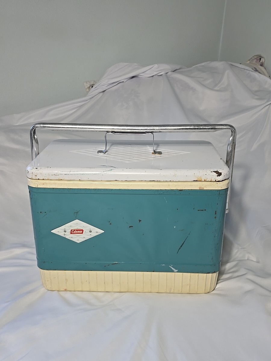 🏖Vintage 1950s COLEMAN Metal Cooler DIAMOND LOGO 18