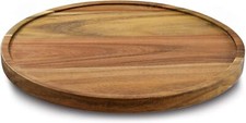 10" Acacia Wood Lazy Susan Organizer Kitchen Turntable for Cabinet Pantry Table