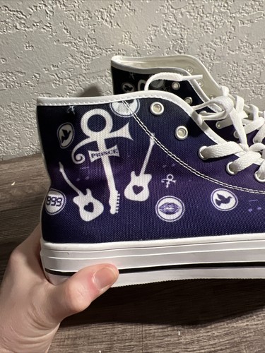 NEW Custom Prince Purple Canvas Shoes Men’s Size9 Womens Size10 Purple And White - Picture 2 of 6
