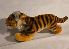 Vtg 60s Steiff Mohair Standing Running Bengal Tiger Cat Plush 8" Feline No Tags