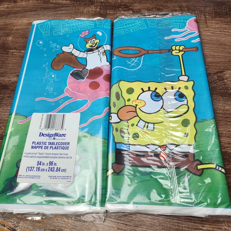 Sponge-Bob Party Supplies Tableware Plastic Table Cloth Birthday Party Squidward - Image 2 of 4