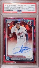 2024 Bowman Chrome Sapphire Daiber De Los Santos Auto 1st Red /5 PSA 10 Twins