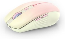 Bluetooth Wireless Mouse, Rechargeable Multi-Device Gradient Khaki to Pink