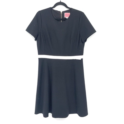 Abito nero Kate Spade con fiocco in vita Ponte linea principale taglia 12