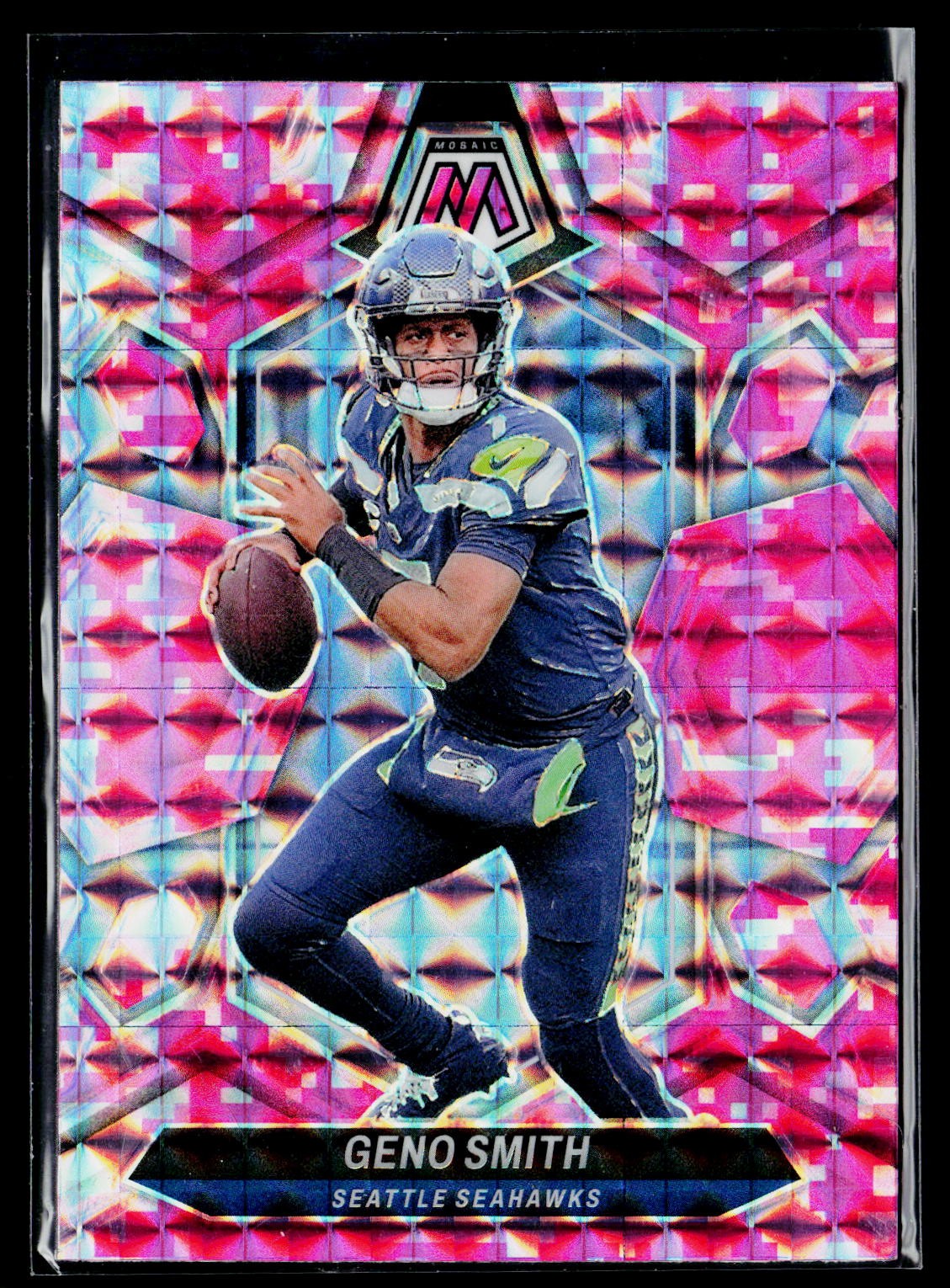 2024 Panini Mosaic #197 Geno Smith Mosaic Camo Pink