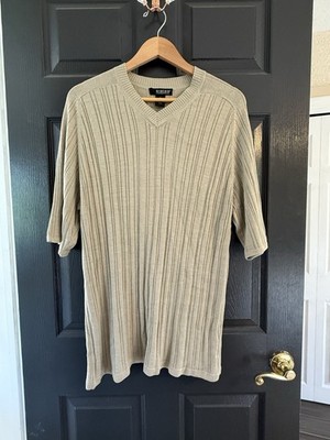 Dockers Slates Men s Sweater Beige Ribbed Size Large