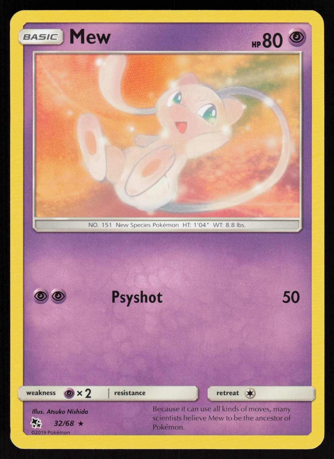 Mew Rare Hidden Fates 32/68 NM