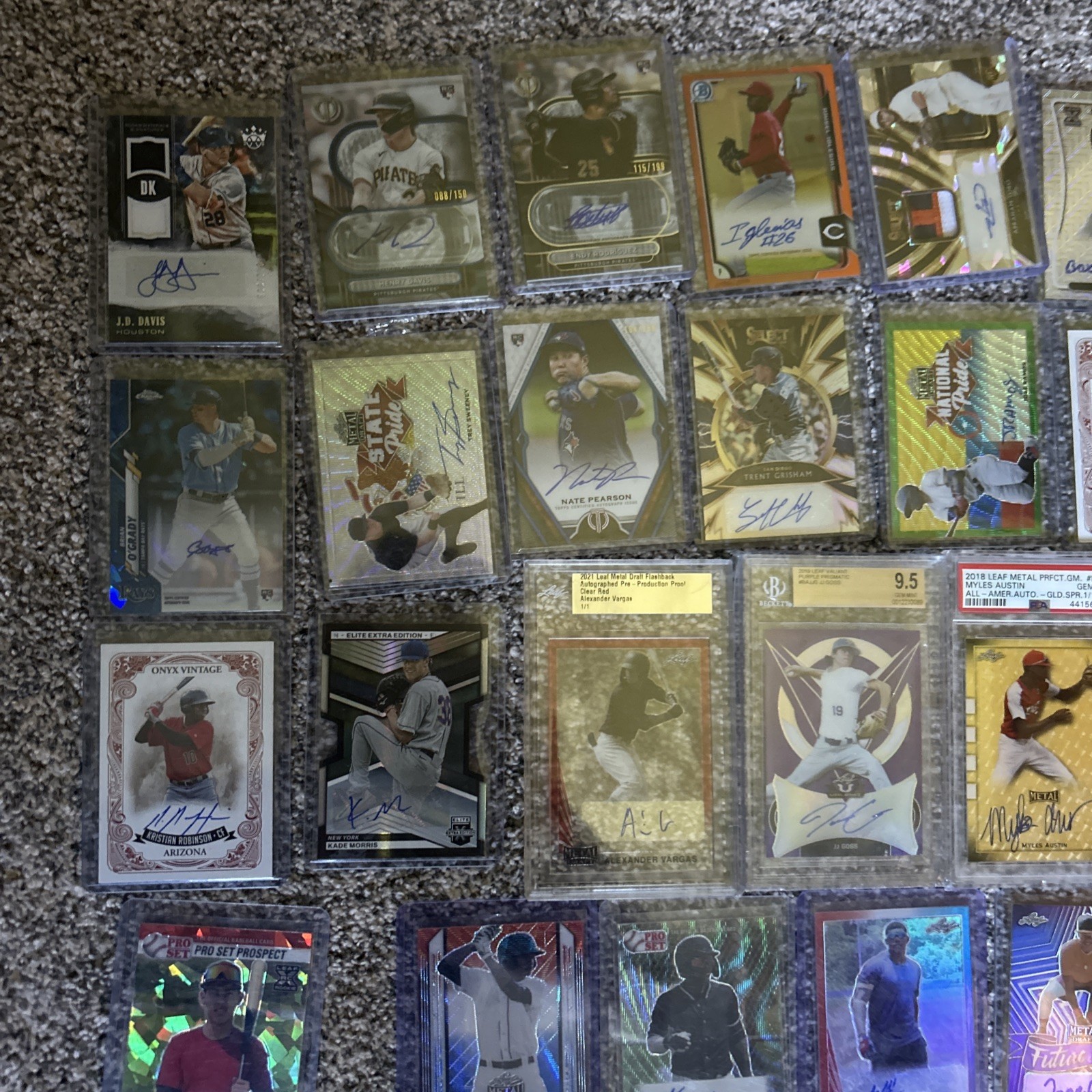 (69) MLB Baseball Autos True 1/1 BGS Pristine 10 RC Leaf 1st Bowman SSP PSA 10 view 2