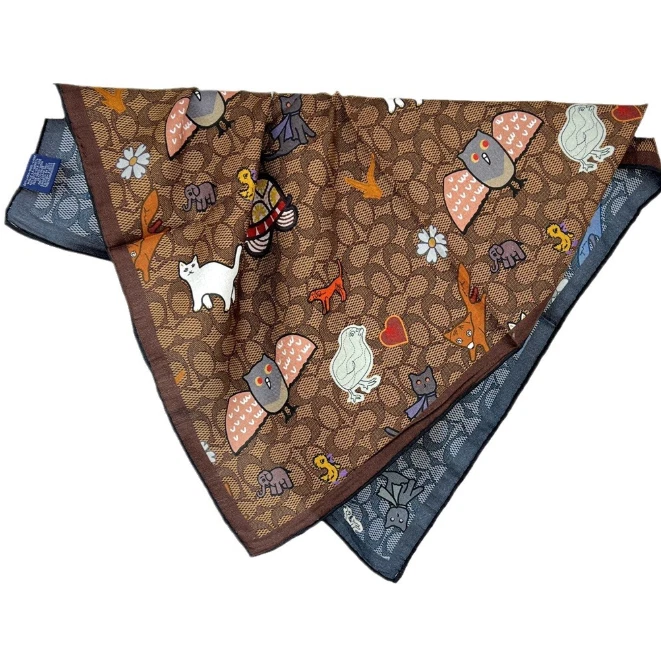 70% Cashmere 30% Silk Scarf Shawl Bandanna line Print Neckerchief 26'' Wrap new