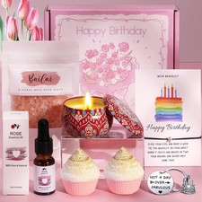 BaiCai Birthday Gifts for Women, Unique Pamper Gifts Basket for Her, Rose S 6AXD