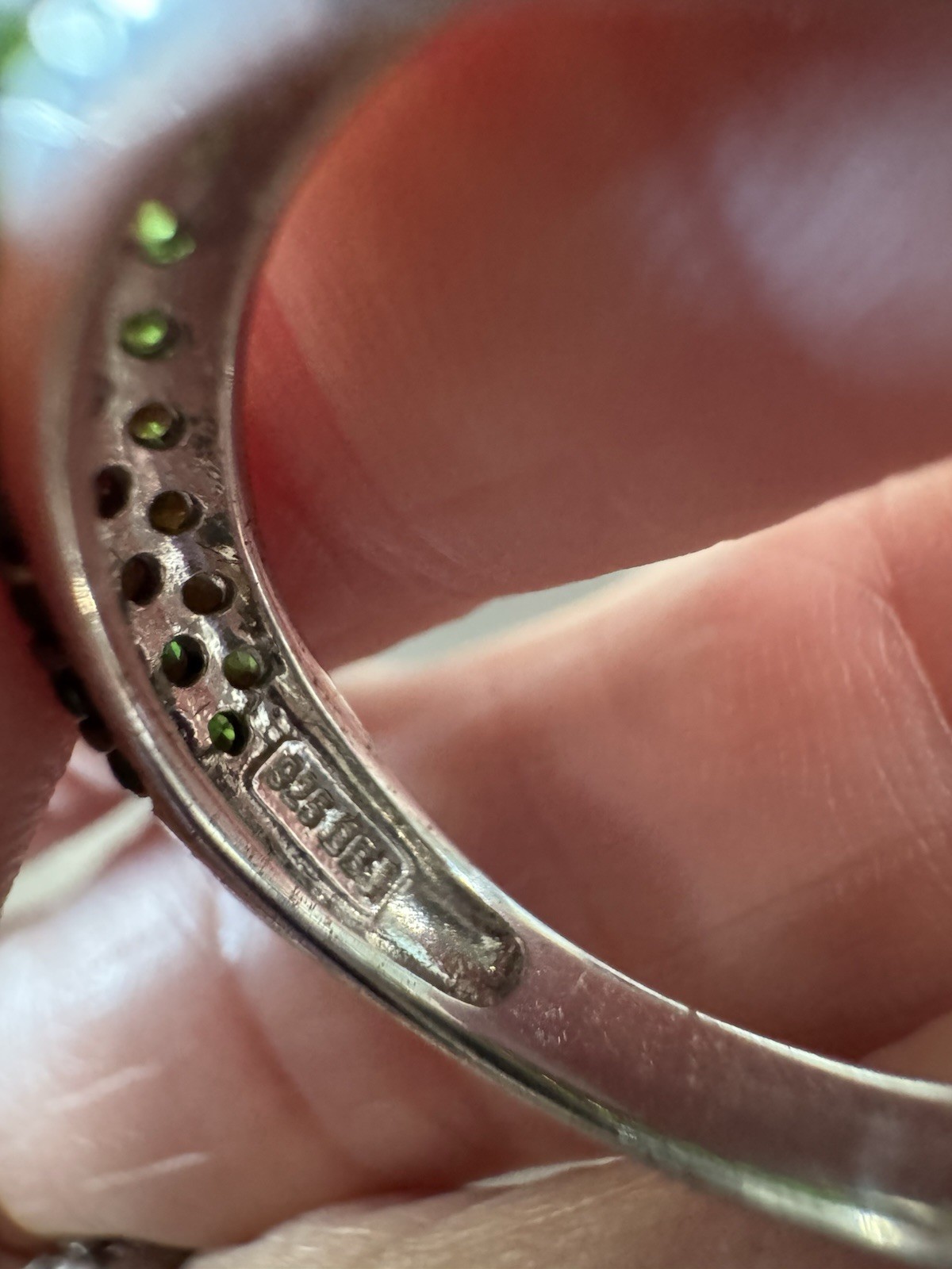 Beautiful sterling silver stackable with Green pa… - image 7