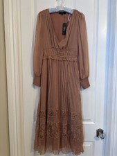 Lulu  s - Women  s LS Mauve Colored Lace, Layered Dress. Size XS. NEW
