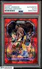 Magic Johnson HOF Signed Sticker 2020-21 Panini Red Prizm #219 PSA/DNA AUTO