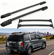 4pcs Roof Rack For 2009-2015 Honda Pilot Cross Bars Roof Rails Side Rail Black 4pcs Roof Rack For 2009-2015 Honda Pilot Cross Bars Roof Rails Side Rail Black