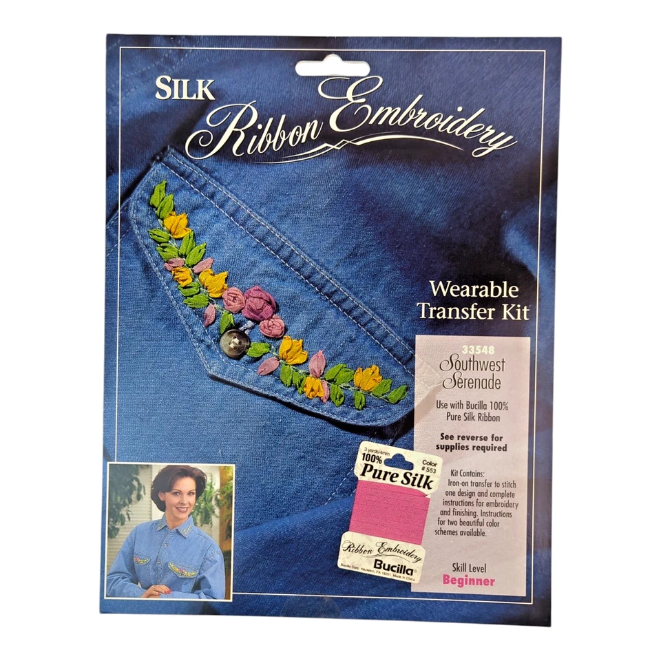 Bucilla Silk Ribbon Embroidery Wearable Transfer Kits | Floral Lot 14 Rare NOS - Image 4 of 4