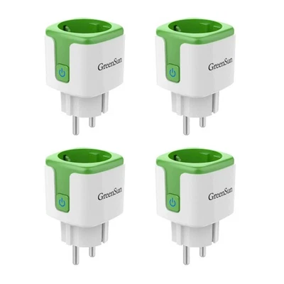 GreenSun 1-4 Stk. Wlan Smart Steckdose Strommessung Stromzähler Einspeisezähler