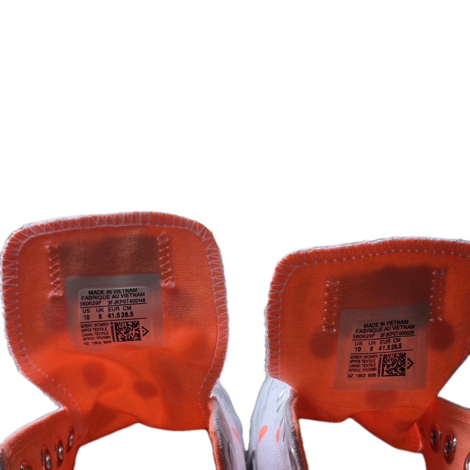 Converse All Star Polka Dot Low Top Women's Size 10 White Orange Sneakers thumbnail 3