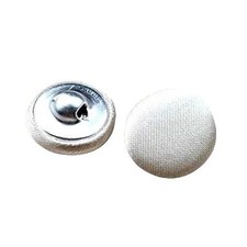 20 Pcs Satin Covered Metal Shank Buttons Cloth Buttons for 11.5mm Beige 1