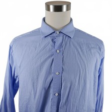Tommy Hilfiger Mens Cotton Regular Fit Button Up Light Blue Shirt 17.5 36/37