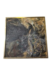 Vintage Artist Signed ERIN Surrealism Abstract Collage Painting Mixed Media