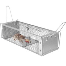 Dual Door Humane Rat Trap Cage Dense Mesh - Gray - One Size