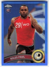 2011 Topps Chrome Blue Refractors Niles Paul Rookie #94 Redskins RC,/199