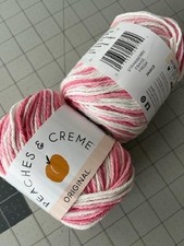   26 ONE Lot of 2 Peaches n Cream Yarn 204 yd 4 oz 100 Cotton Strawberry