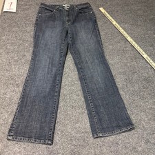 Chicos Jeans Womens Size 1 Short Dark Wash Platinum Stretch Straight Leg Denim