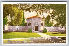 Vintage Postcard- Lincoln Memorial Shrine Redlands California CA
