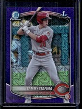 2025 Bowman Chrome Prospects Mojo Purple Sammy Stafura 030/250 Cincinnati Reds