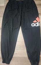 Adidas Joggers Mens XL Black Big Logo Athletic Sweatpants Elastic Waist Baggy